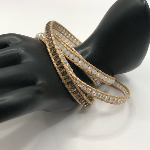 Victoria Emerson Tan and Acrylic Beads Wrap Bracelet - Picture 4 of 4